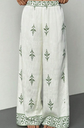 SHEIN PETITE Women's Print Wide Leg Pants, Summer