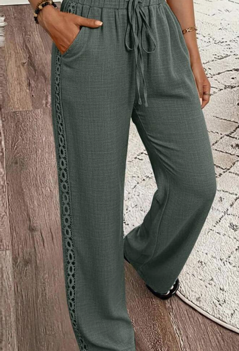 Louniche Women's Casual Everyday Floral Side Lace Jeans Fall Cloth For Women